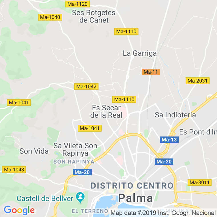 Código Postal calle Inmaculada, plaça en Palma de Mallorca