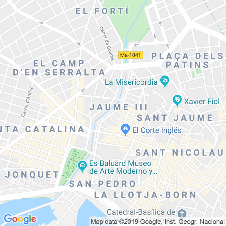 Código Postal calle Mallorca, passeig (Impares Del 1 Al Final) en Palma de Mallorca