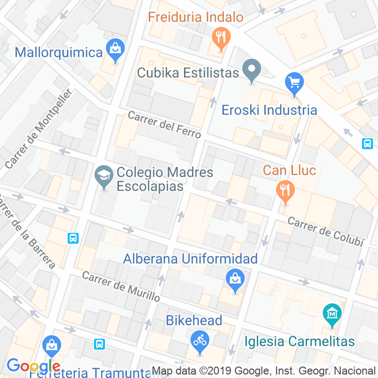 Código Postal calle Colubi   (Impares Del 1 Al 29)  (Pares Del 2 Al 24) en Palma de Mallorca