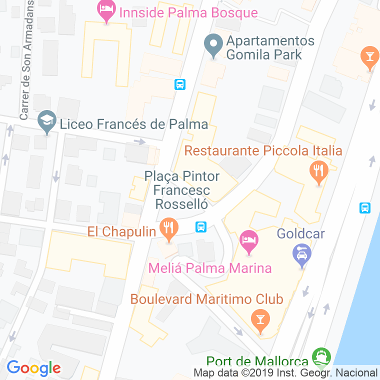 Código Postal calle Frances Rosello, plaça en Palma de Mallorca
