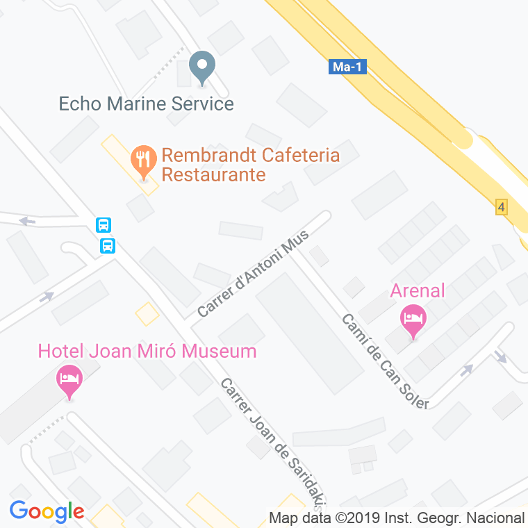 Código Postal calle Antoni Mus en Palma de Mallorca