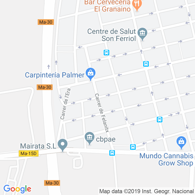Código Postal calle Felanitx en Palma de Mallorca