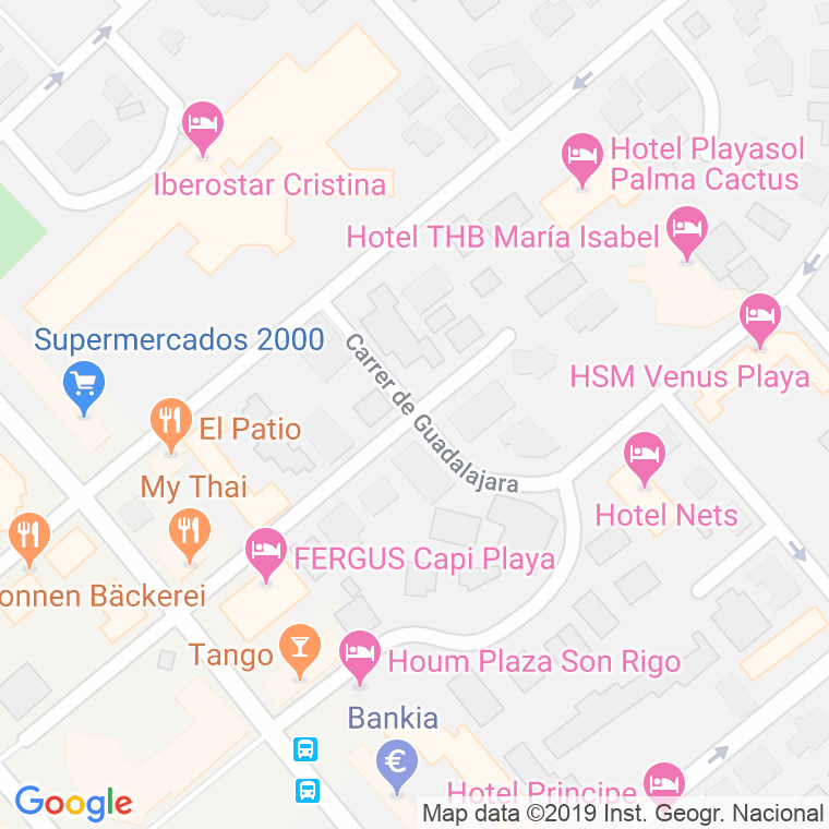 Código Postal calle Guadalajara en Palma de Mallorca