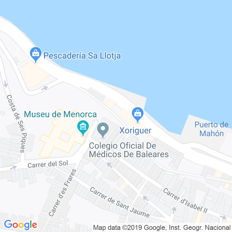 Código Postal calle Costa Des Muret en Maó