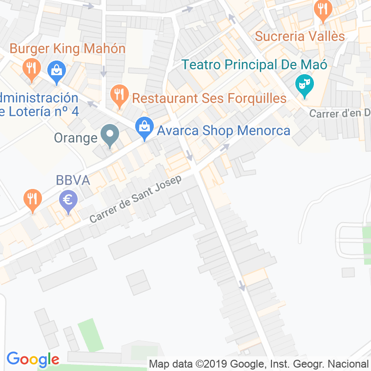Código Postal calle Sant Josep en Maó
