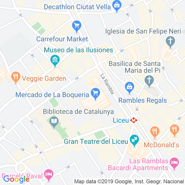 Código Postal calle Cabres en Barcelona