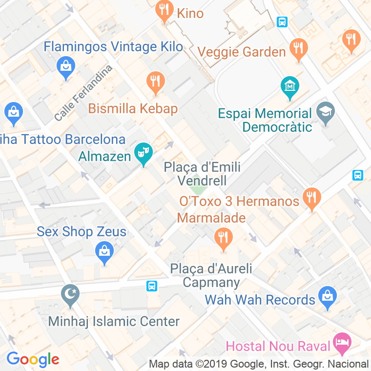 Código Postal calle Emili Vendrell, plaça en Barcelona