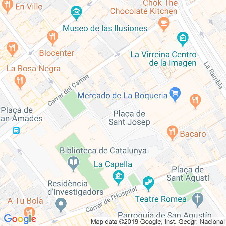 Código Postal calle Gardunya, plaça en Barcelona