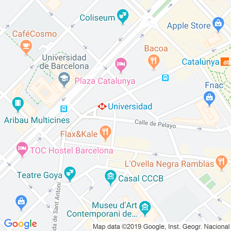 Código Postal calle Gravina en Barcelona