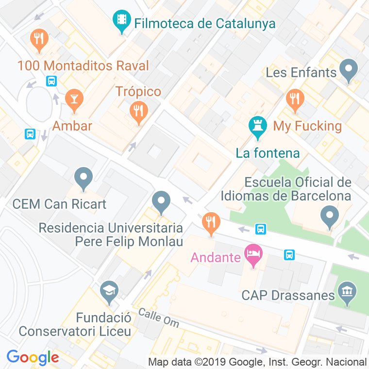 Código Postal calle Pere Corominas, plaça en Barcelona