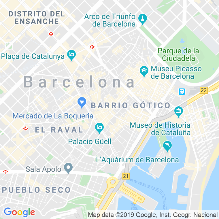 Código Postal calle Ciutat en Barcelona