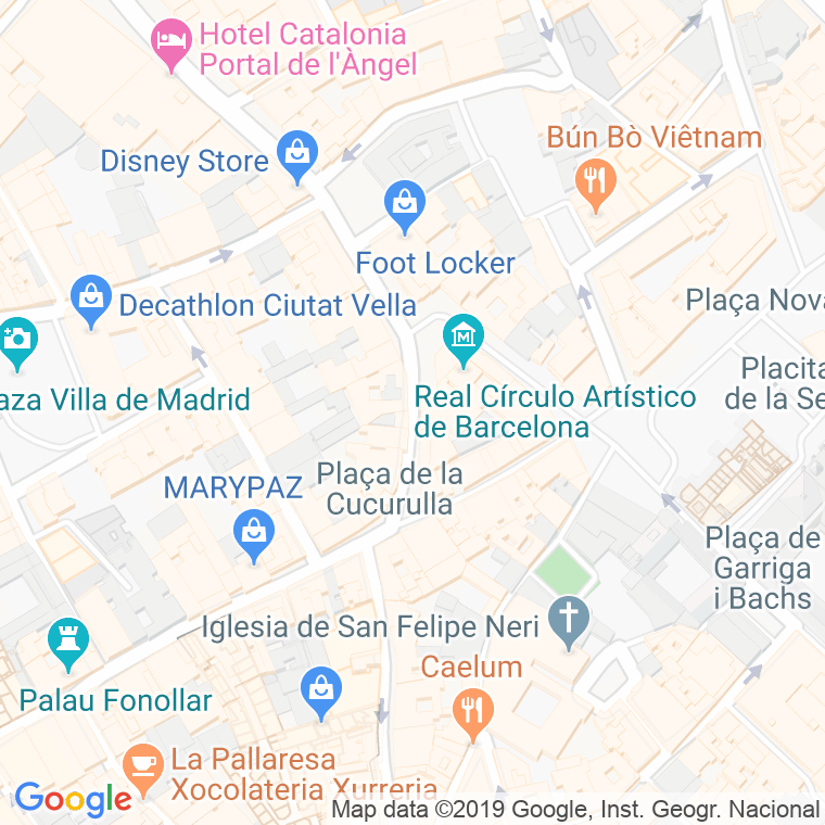 Código Postal calle Cucurulla en Barcelona