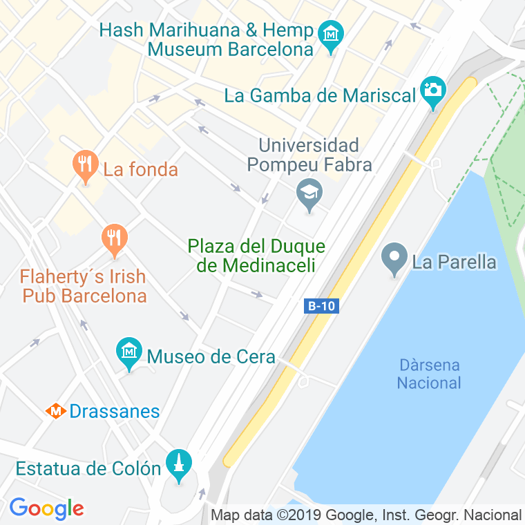 Código Postal calle Duc De Medinaceli, plaça en Barcelona