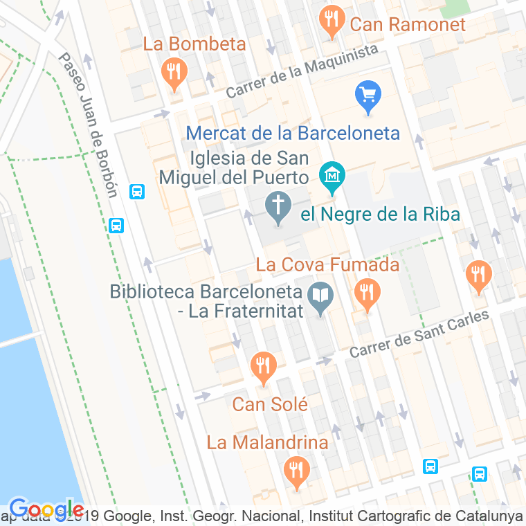Código Postal calle Barceloneta, plaça en Barcelona