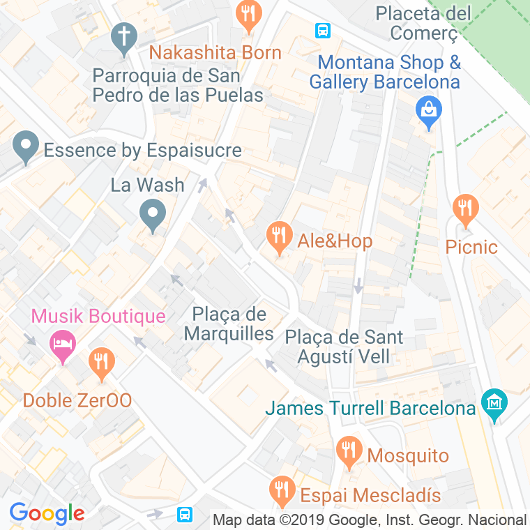 Código Postal calle Basses De Sant Pere en Barcelona