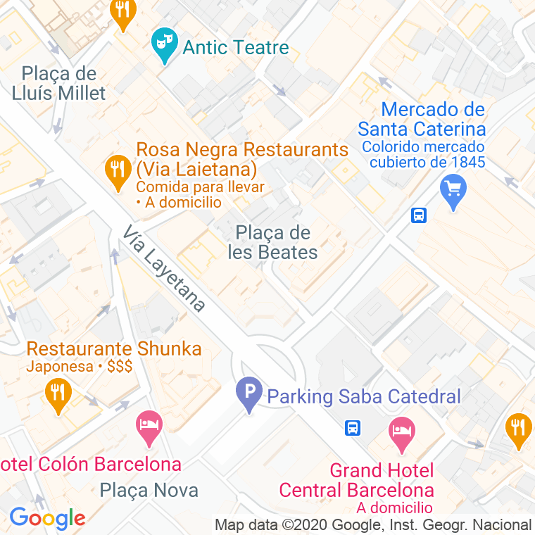 Código Postal calle Beates, plaça en Barcelona