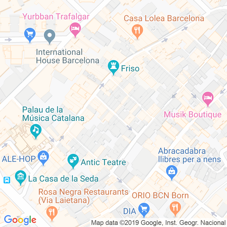 Código Postal calle Bou De Sant Pere en Barcelona