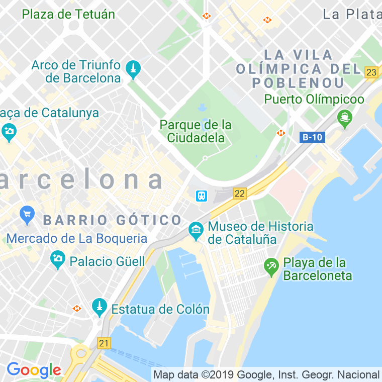 Código Postal calle Brugada, plaça en Barcelona