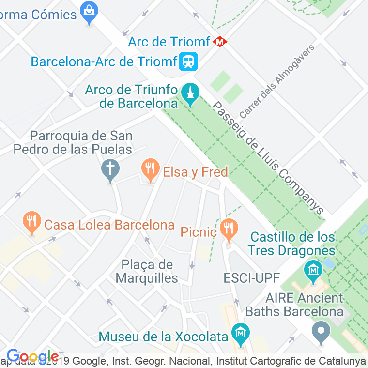 Código Postal calle Cortines en Barcelona