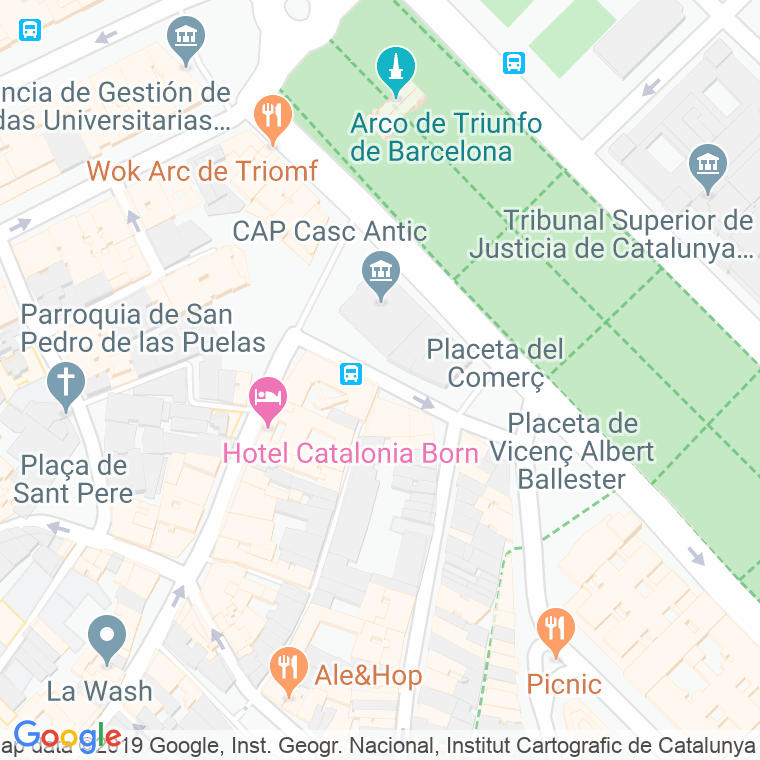 Código Postal calle Davant Del Portal Nou en Barcelona