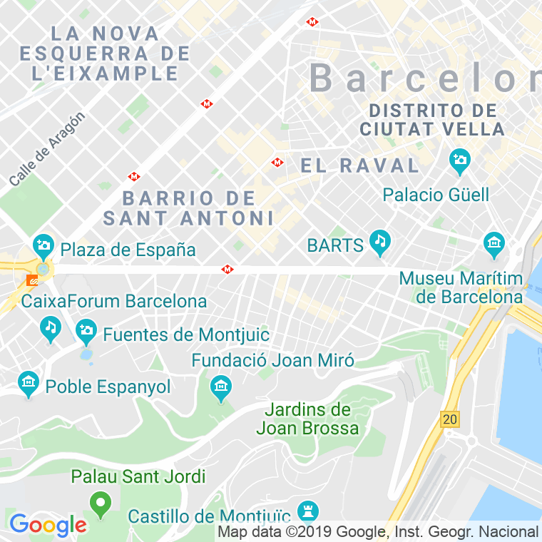 Código Postal calle Paral.lel, Del, avinguda (Impares Del 1 Al Final) en Barcelona