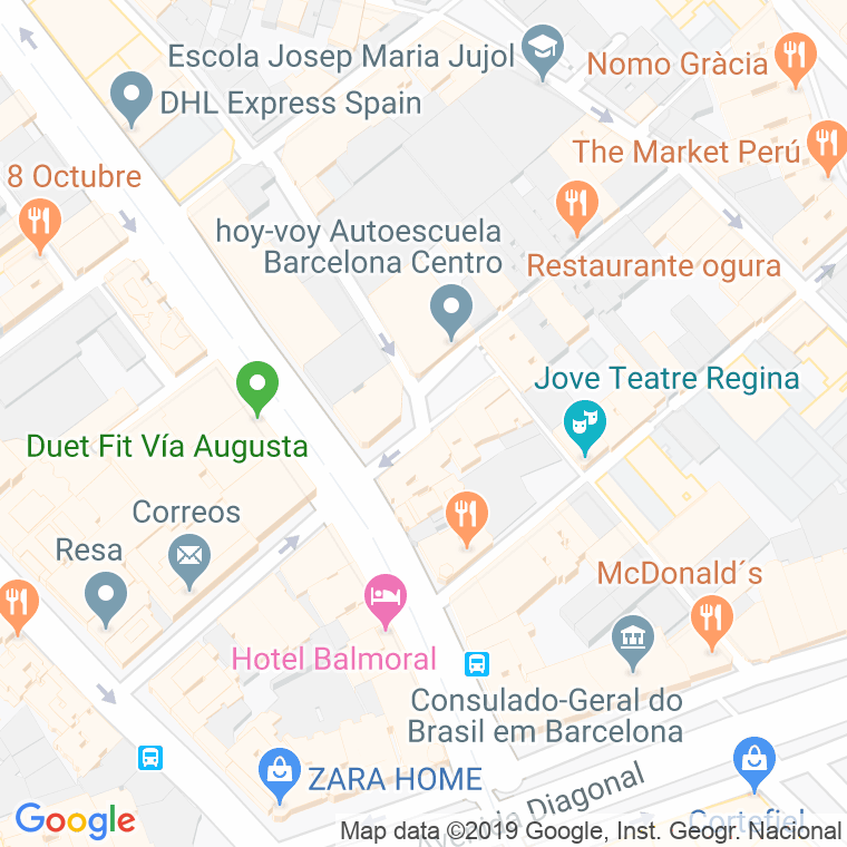 Código Postal calle Narcis Oller, plaça en Barcelona