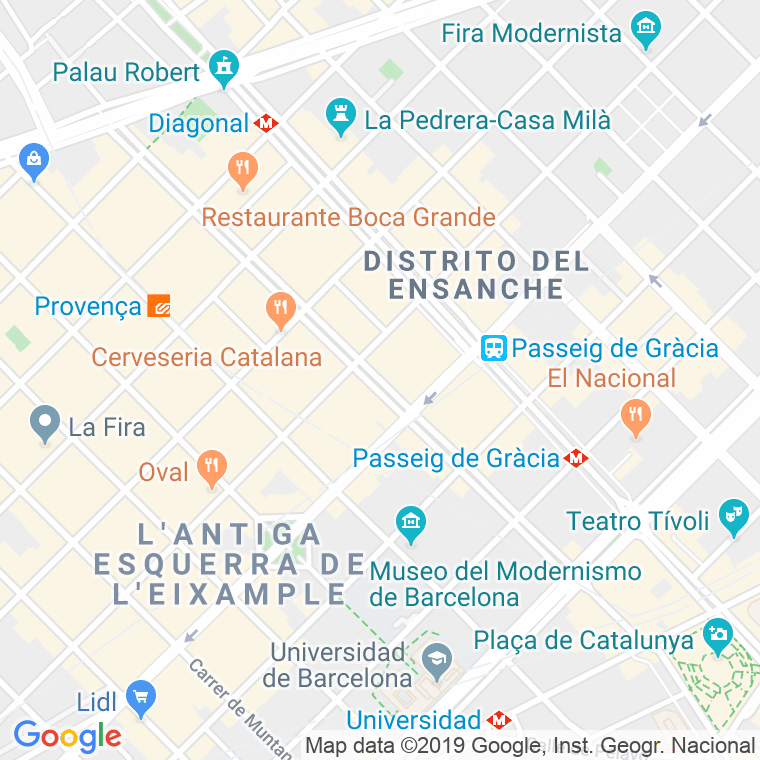 Código Postal calle Catalunya, De, rambla (Impares Del 81 Al Final)  (Pares Del 76 Al Final) en Barcelona