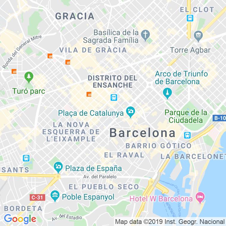 Código Postal calle Diputacio   (Impares Del 285 Al 369)  (Pares Del 270 Al 344) en Barcelona