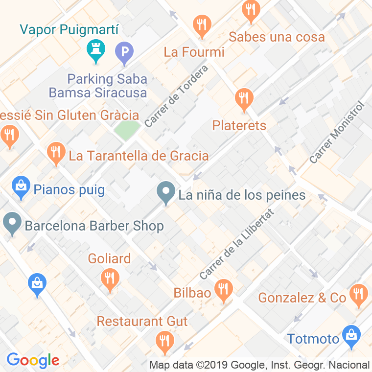 Código Postal calle Gato Perez, De, plaça en Barcelona