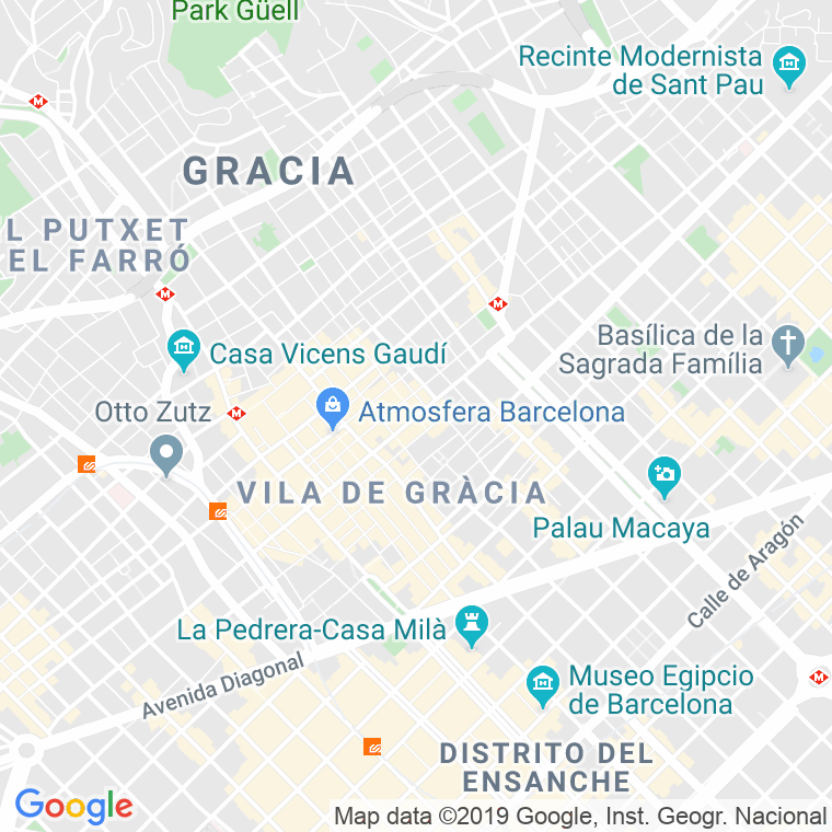 Código Postal calle Gracia, De, travessera (Impares Del 107 Al 237)  (Pares Del 98 Al 212) en Barcelona