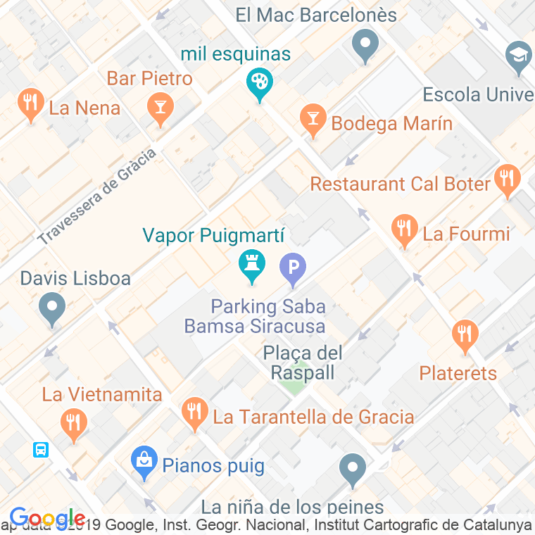 Código Postal calle Poble Romani, plaça en Barcelona