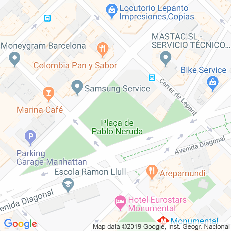 Código Postal calle Pablo Neruda, plaça en Barcelona