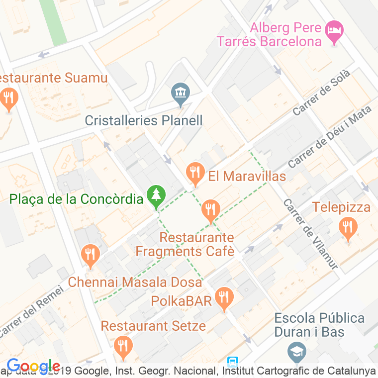 Código Postal calle Concordia, plaça (Impares Del 1 Al Final)  (Pares Del 2 Al Final) en Barcelona