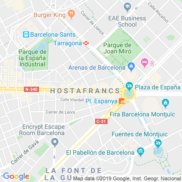 Código Postal calle Creu Coberta en Barcelona