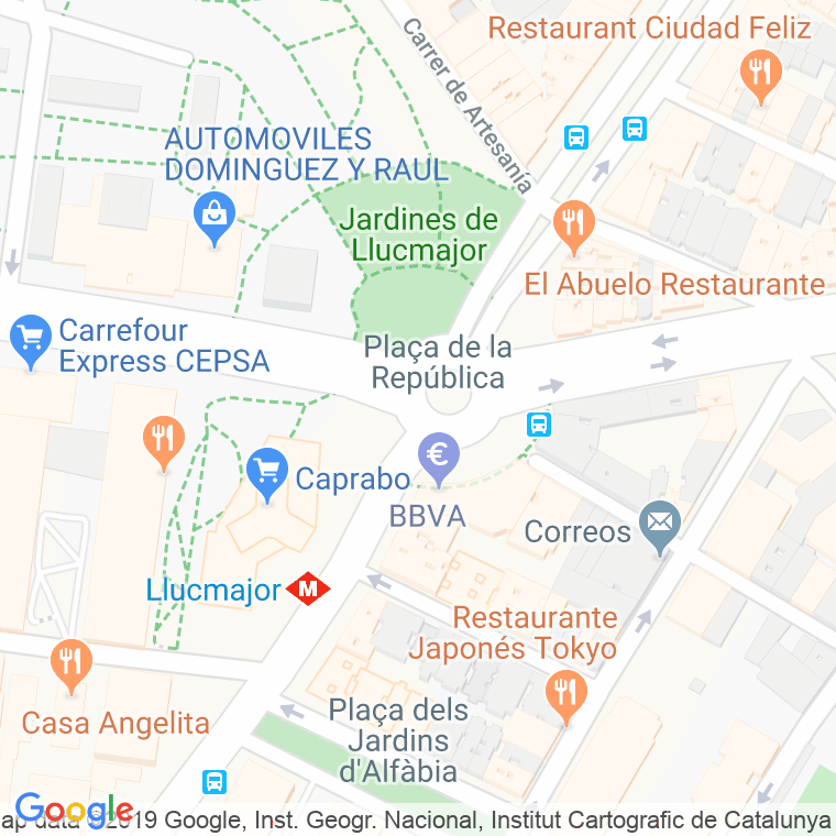 Código Postal calle Llucmajor, plaça (Impares Del 3 Al 9)  (Pares Del 4 Al 8) en Barcelona