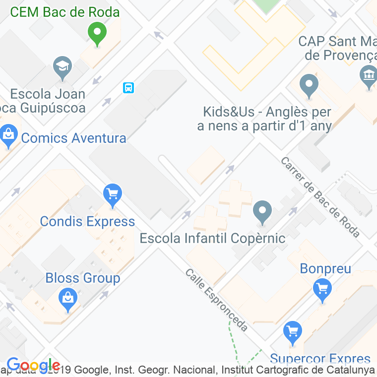 Código Postal calle Victoria Kent, De, plaça en Barcelona