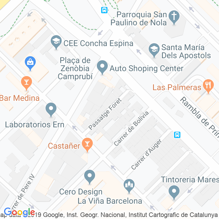 Código Postal calle Foret, passatge en Barcelona