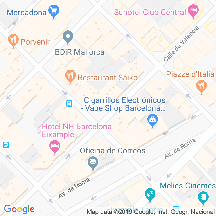 Código Postal calle Mallart, passatge en Barcelona