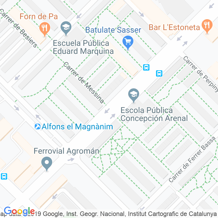 Código Postal calle Messina en Barcelona