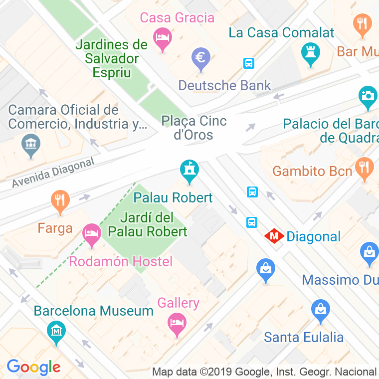 Código Postal calle Robert, passatge en Barcelona