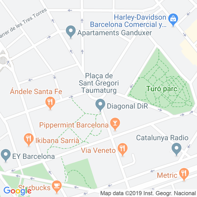 Código Postal calle Sant Gregori Taumaturg, plaça en Barcelona