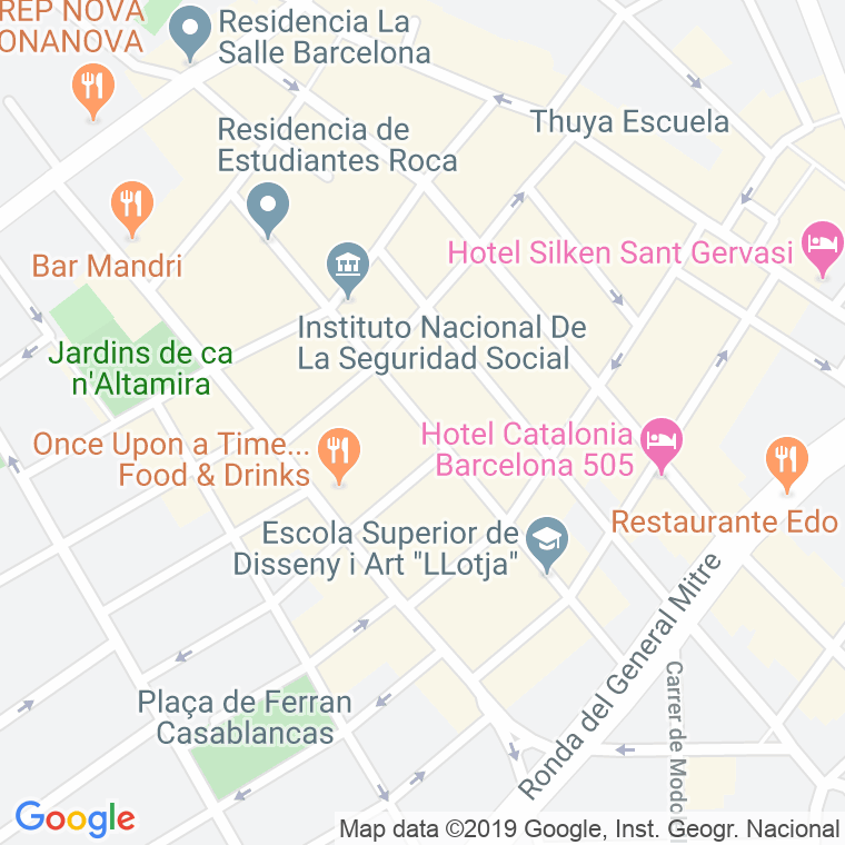 Código Postal calle Ciutat De Balaguer en Barcelona