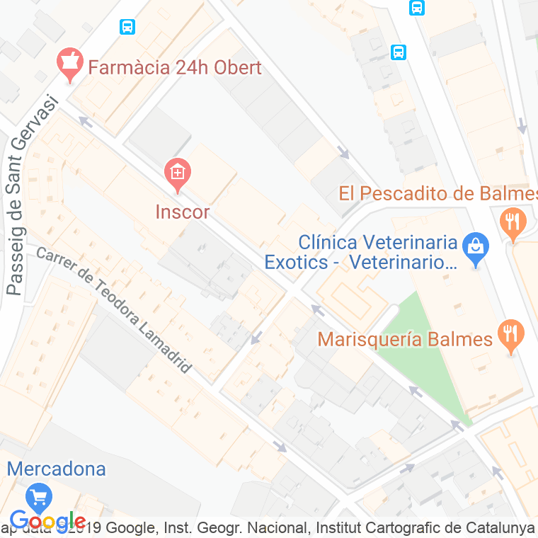 Código Postal calle Folgueroles en Barcelona
