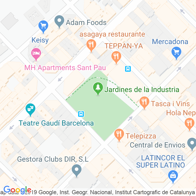 Código Postal calle Jardins De La Industria en Barcelona