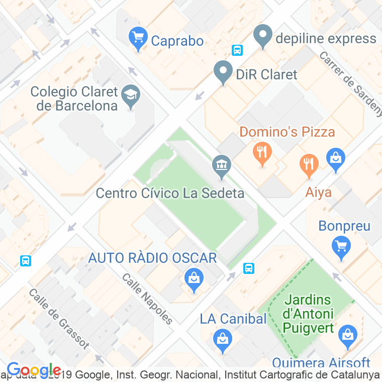 Código Postal calle Jardins De La Sedeta en Barcelona