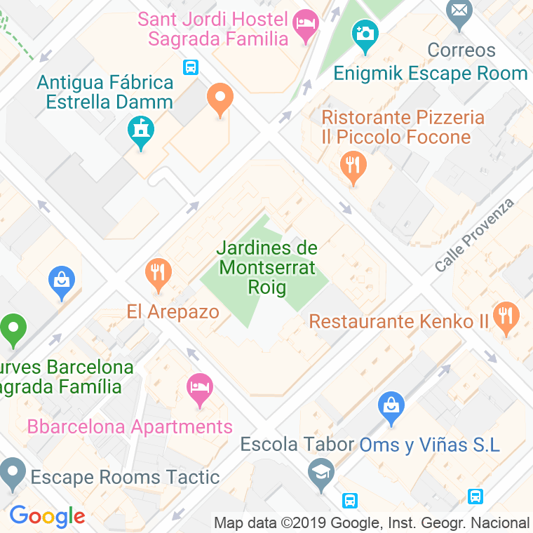 Código Postal calle Jardins De Montserrat Roig en Barcelona
