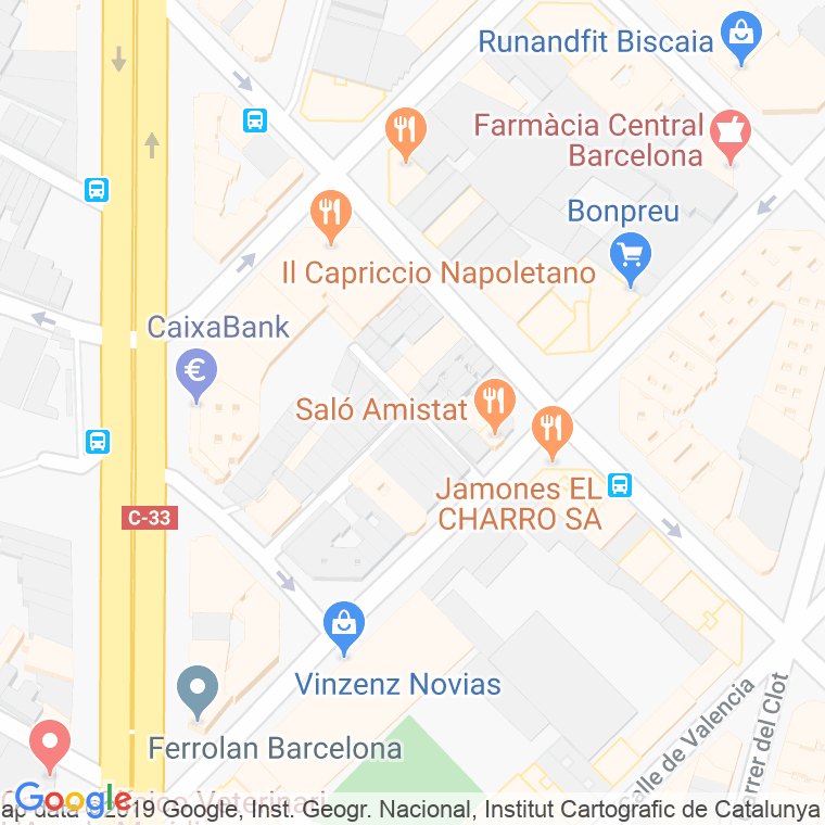 Código Postal calle Malet, passatge en Barcelona