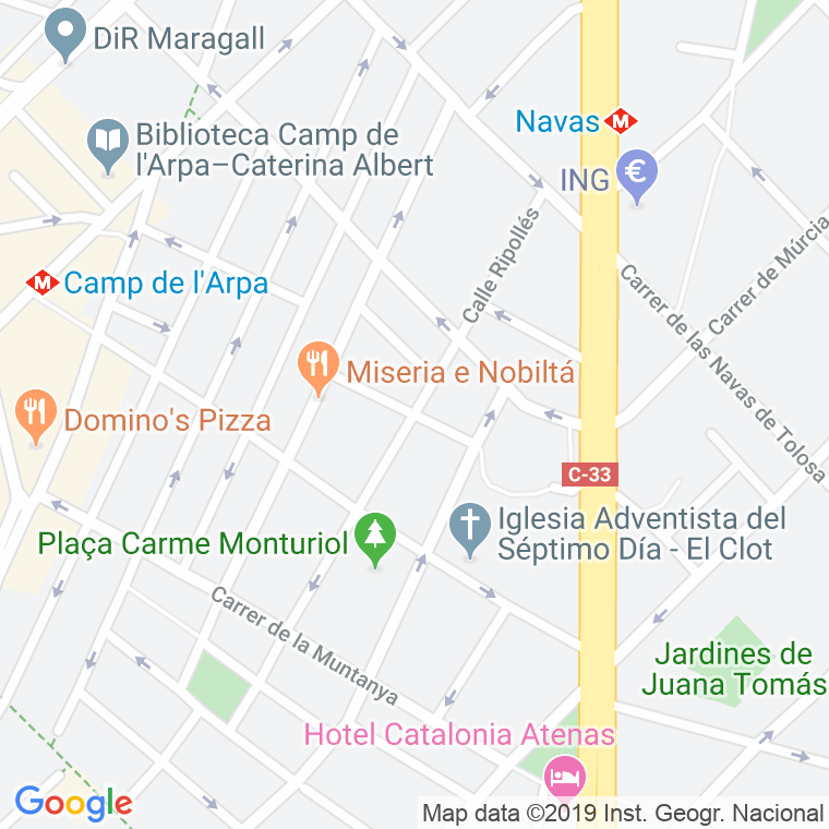 Código Postal calle Ripolles en Barcelona