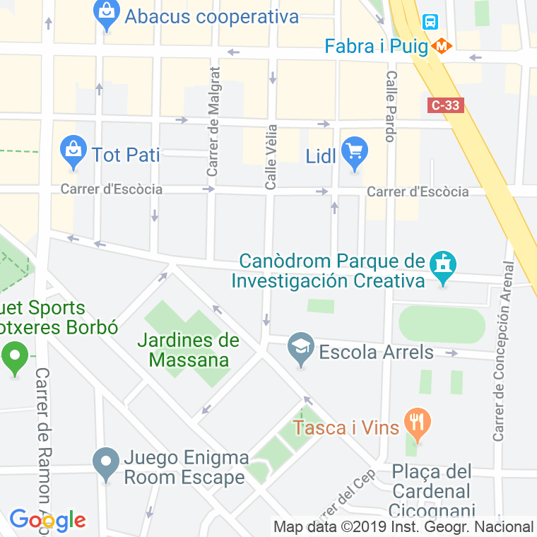 Código Postal calle Riera D'horta, De La en Barcelona