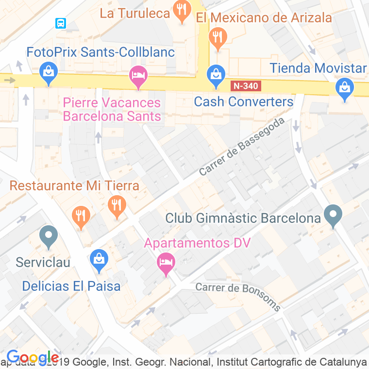 Código Postal calle Bassegoda en Barcelona